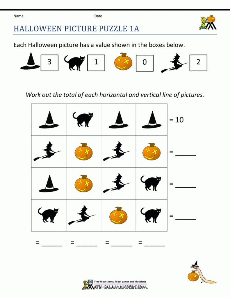 Free Printable Halloween Worksheets For 1st Grade Printable Word Searches