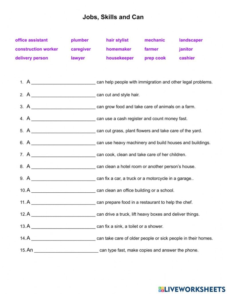 Free Printable Job Skills Worksheets Printable Worksheets