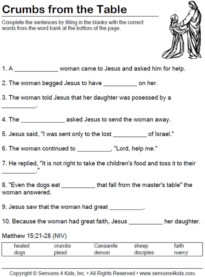 Free Printable Kjv Bible Worksheets Learning How To Read