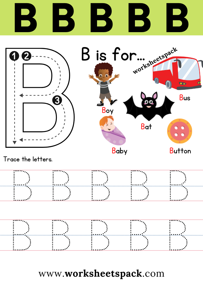 Free Printable Letter B Worksheets For Toddlers Thekidsworksheet 