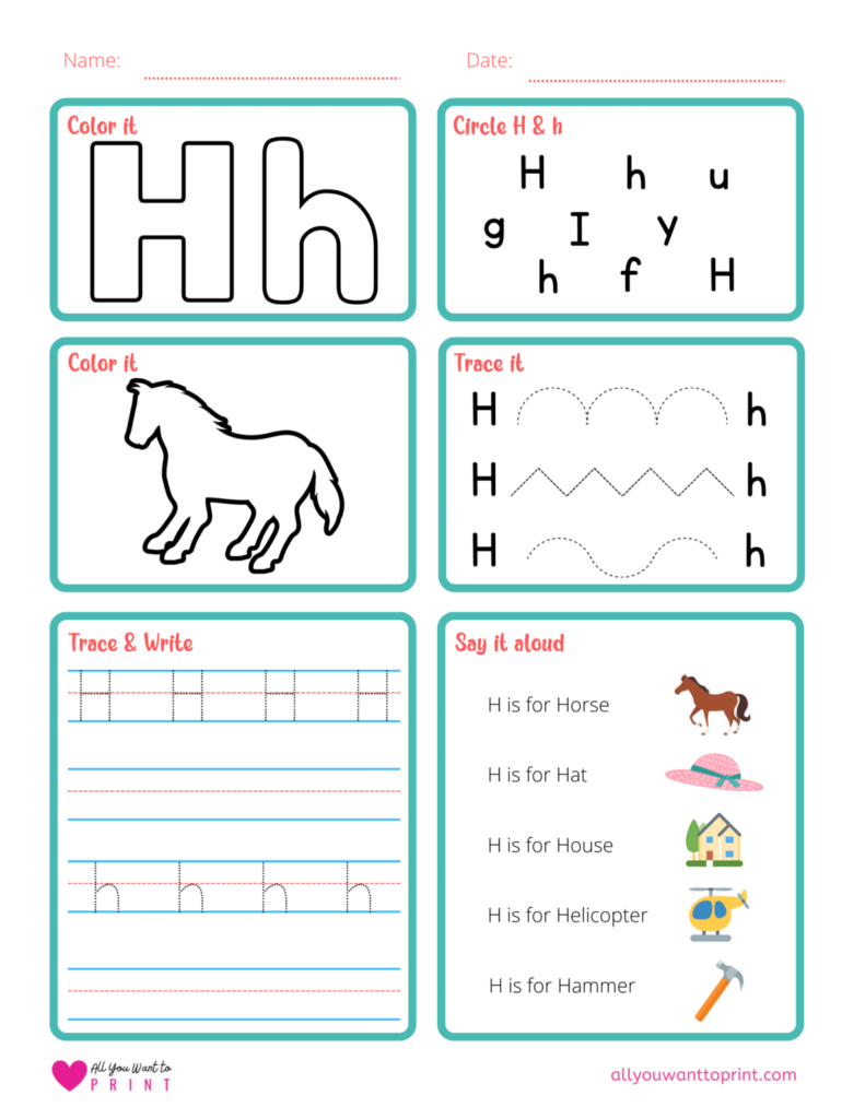 Free Printable Letter H Worksheet 6 Activities In 1