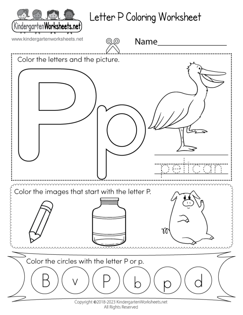 Free Printable Letter P Coloring Worksheet