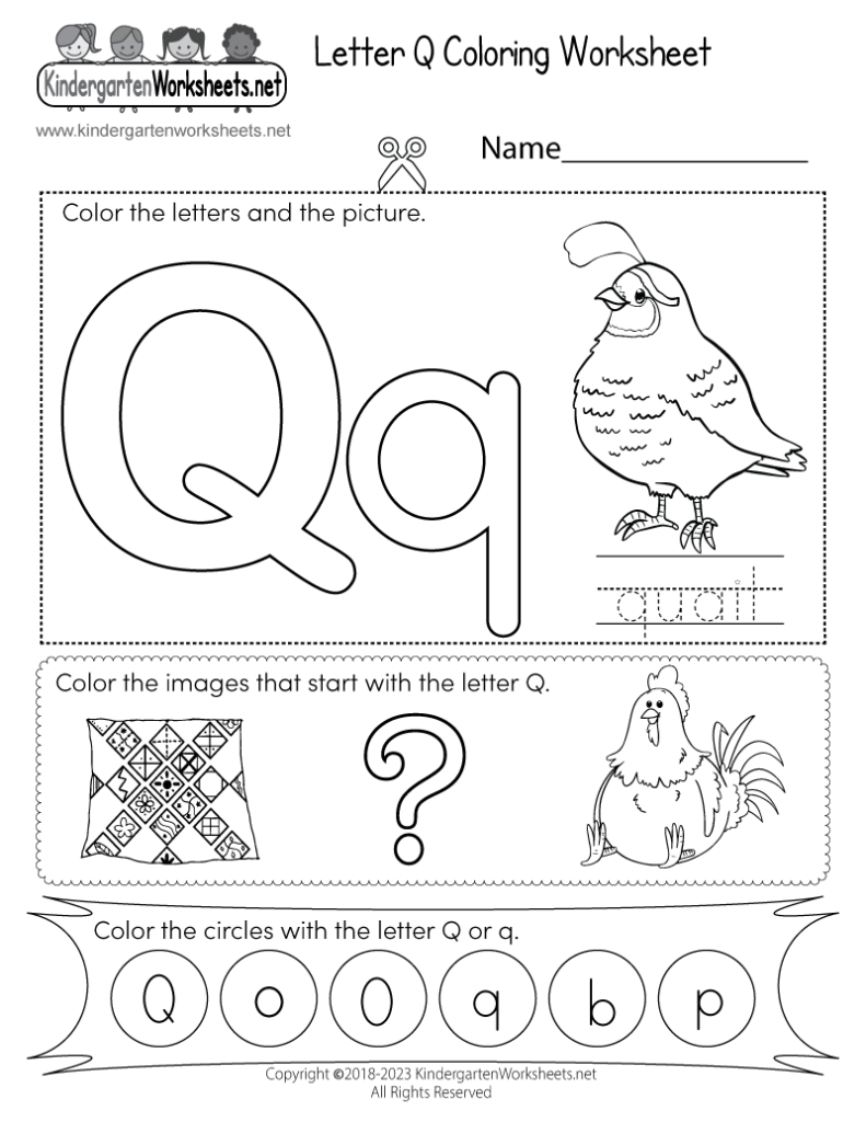 Free Printable Letter Q Coloring Worksheet