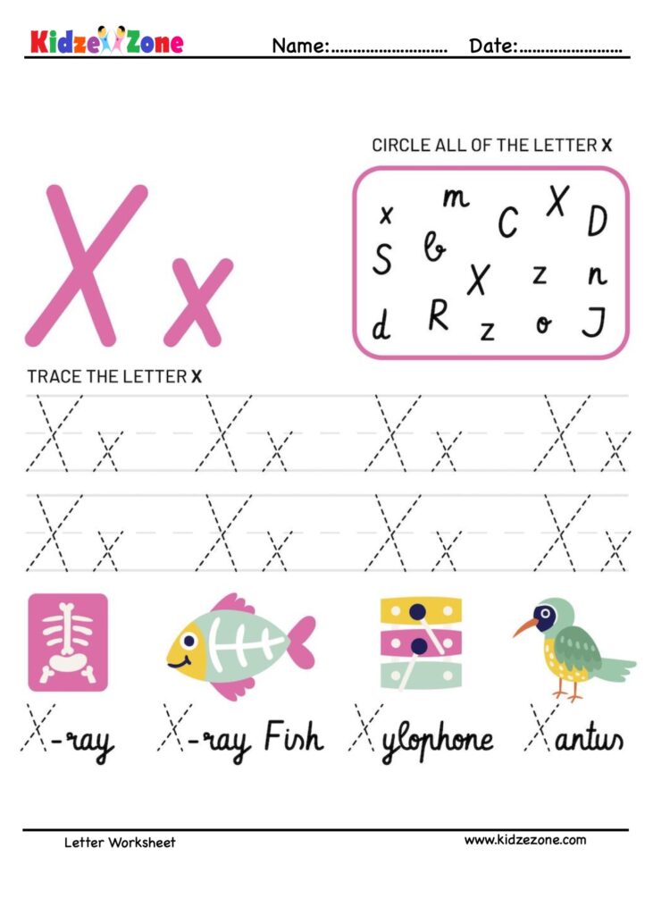 Free Printable Letter X Worksheets