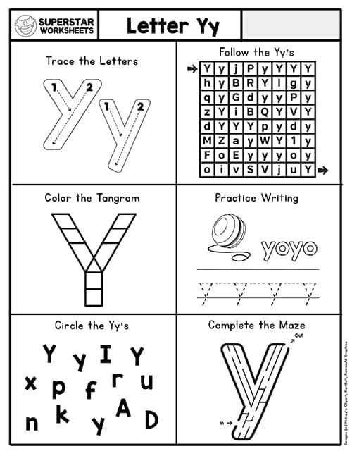 Free Printable Letter Y Worksheets