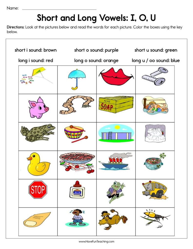 Free Printable Long Vowel Worksheets