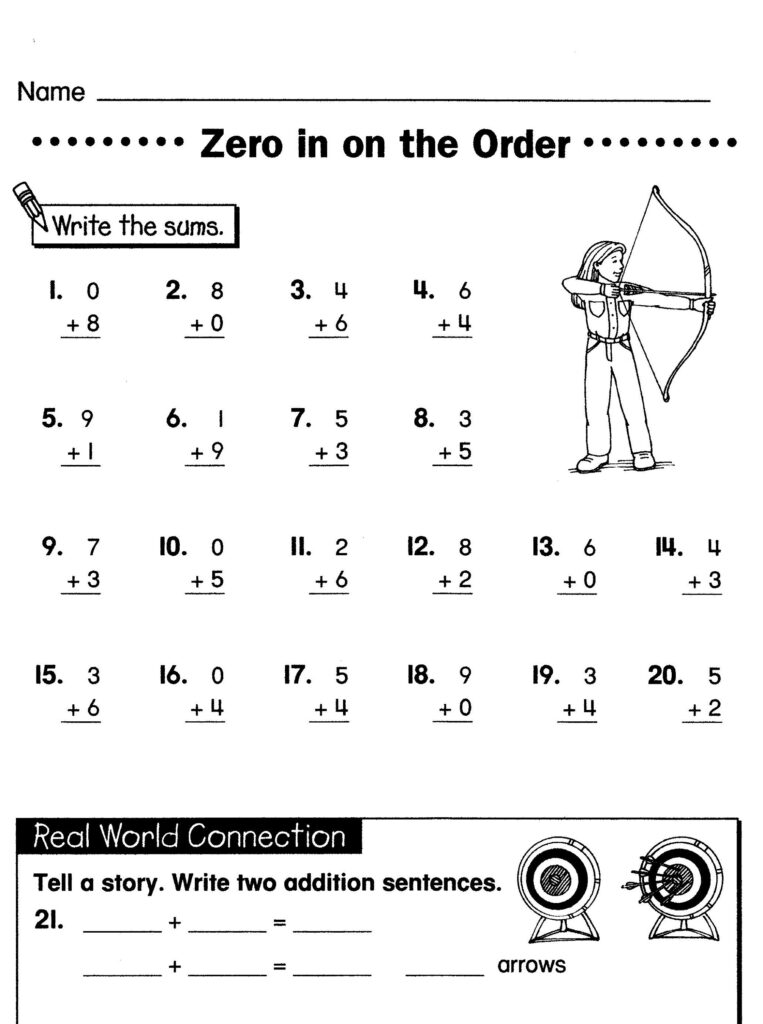 Free Printable Math For 1st Grade