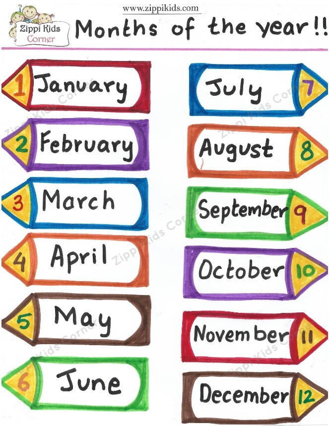 Free Printable Months Of The Year Worksheets Printable Worksheets