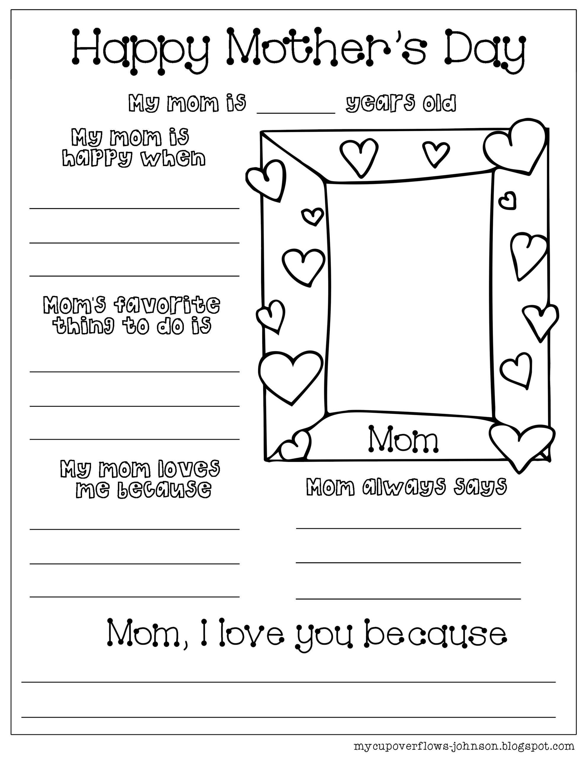 Free Printable Mother s Day Activity Sheets