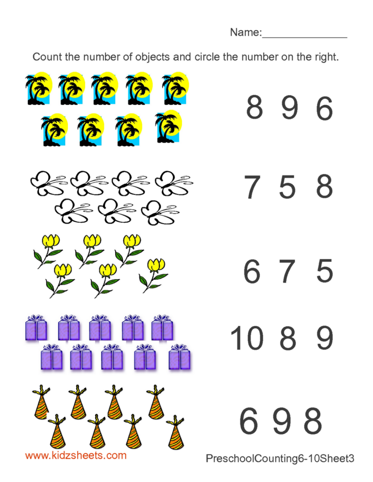 Free Printable Number Worksheets For Kindergarten