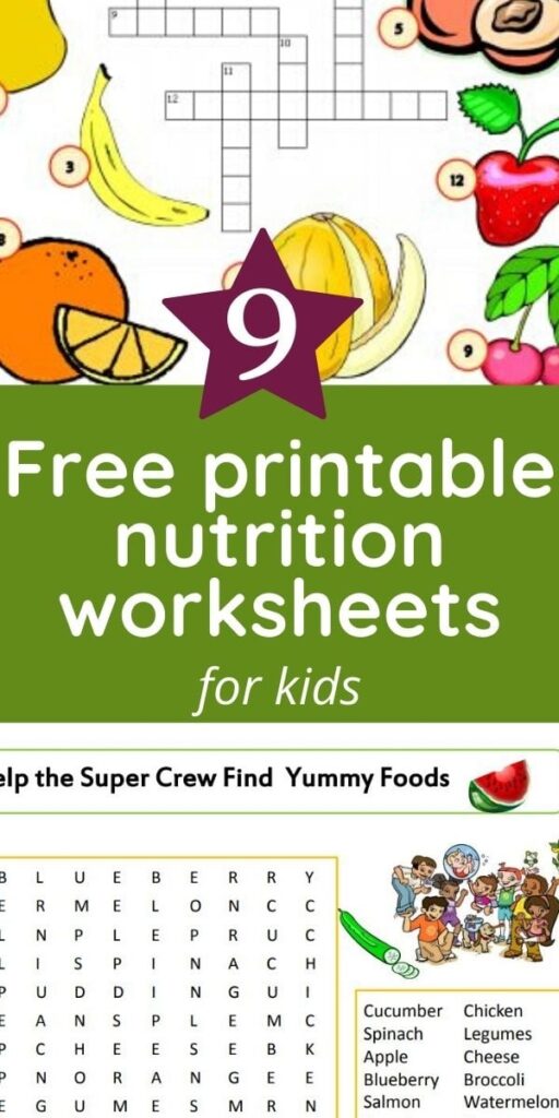 Free Printable Nutrition Worksheets