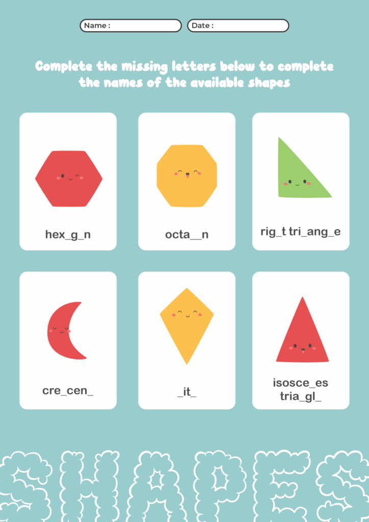 Free Printable Shapes Worksheets For Kindergarten