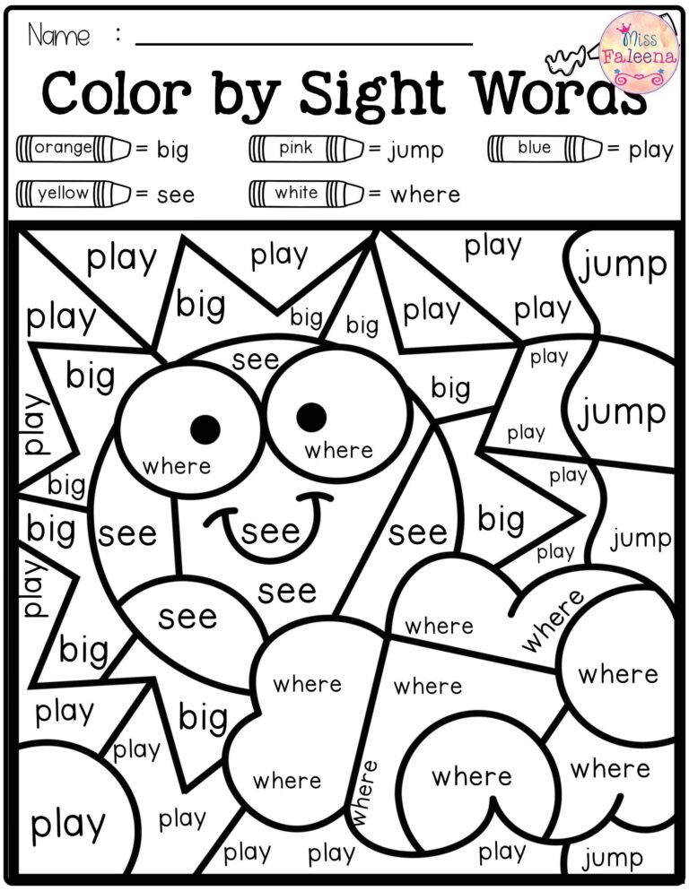 Free Printable Sight Word Worksheets