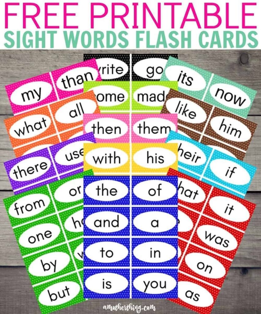 Free Printable Sight Words Flash Cards It s A Mother Thing