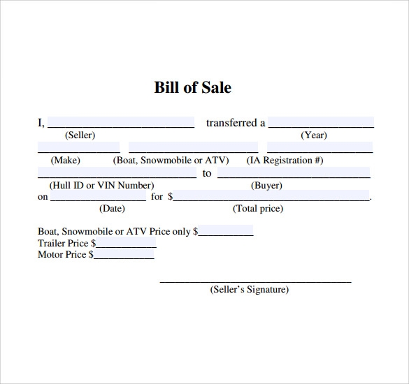 Free Printable Simple Bill Of Sale Pathjes