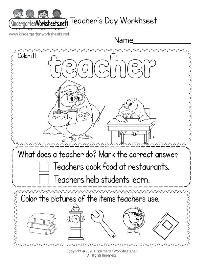 Free Printable Teacher s Day Worksheet