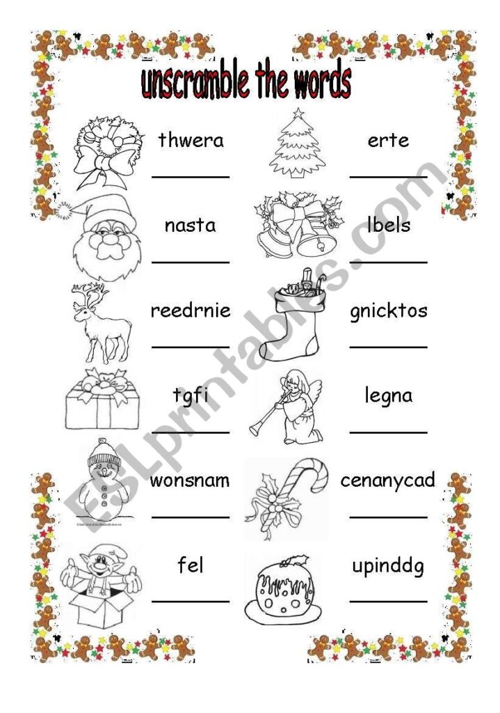 Free Printable Unscramble Words Worksheets