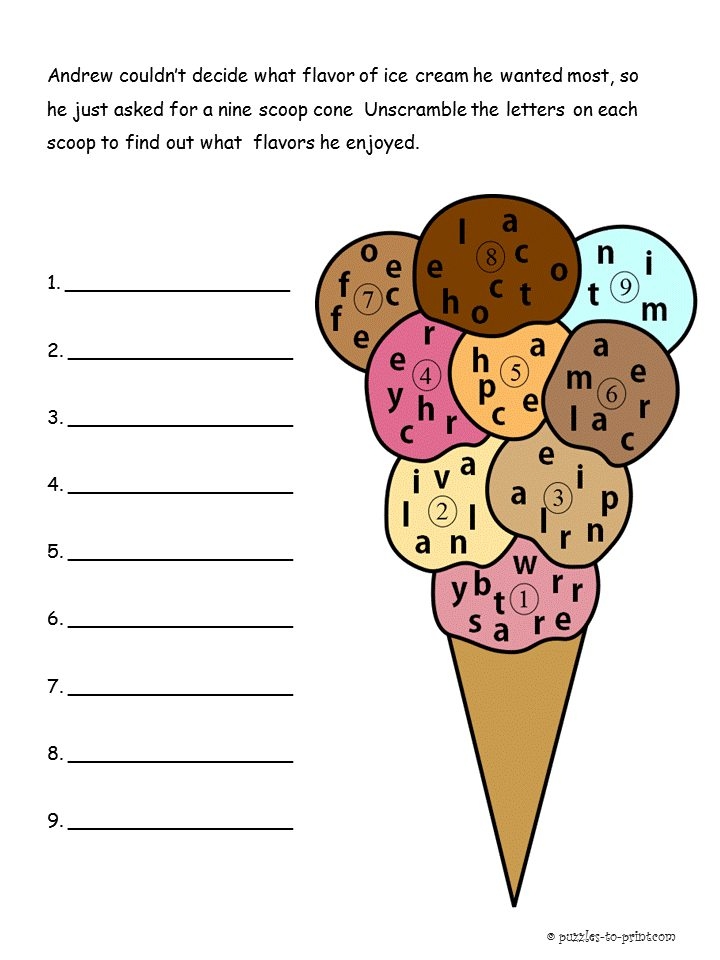 Free Printable Unscramble Words Worksheets FREE PRINTABLE TEMPLATES