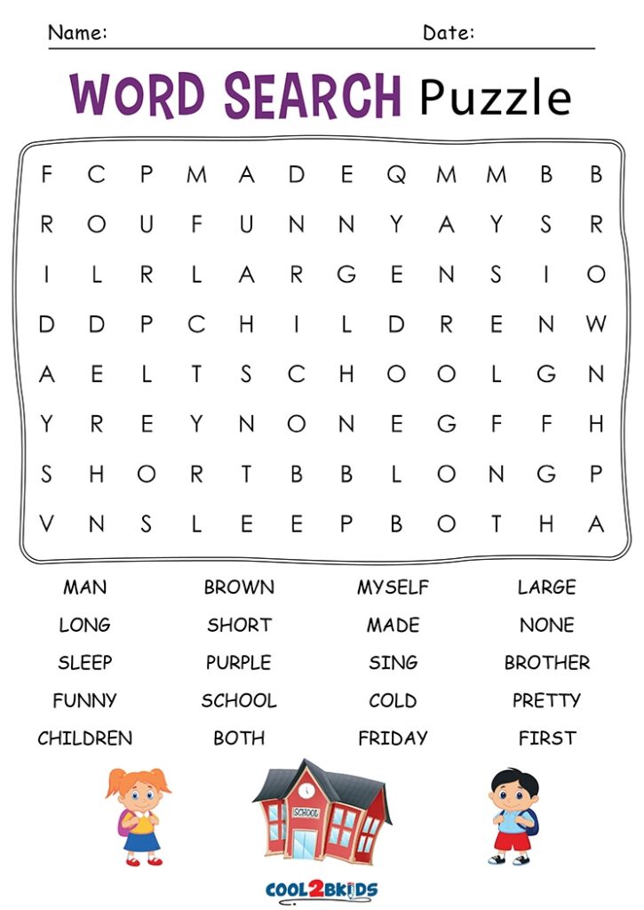 Free Printable Word Searches For 2Nd Graders