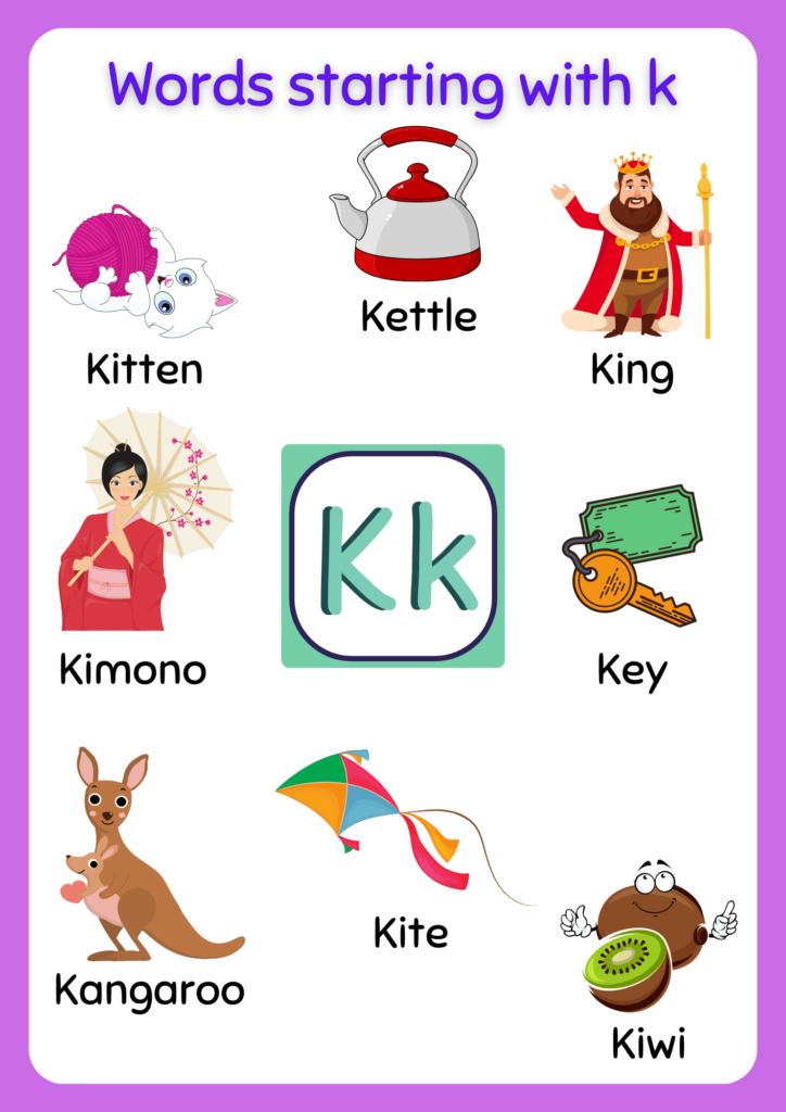 Free Printable Words That Start With K Worksheet Words That Start With 