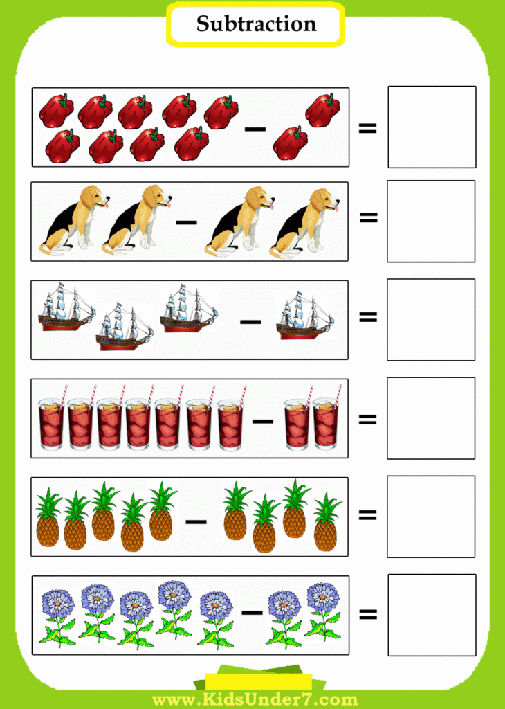 Free Printable Worksheets Subtraction