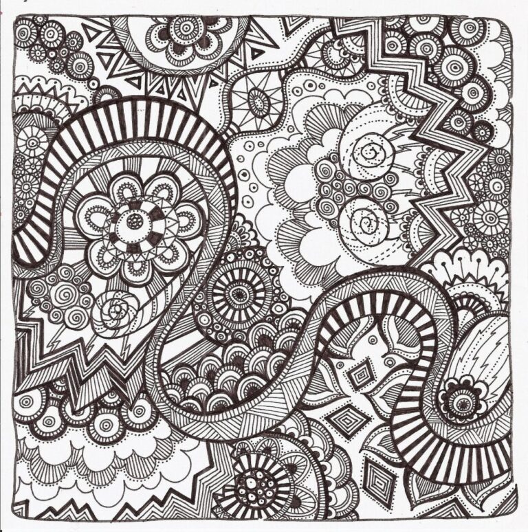 Free Printable Zentangle Coloring Pages For Adults