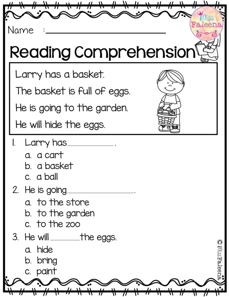 Free Reading Printables For Kindergarten