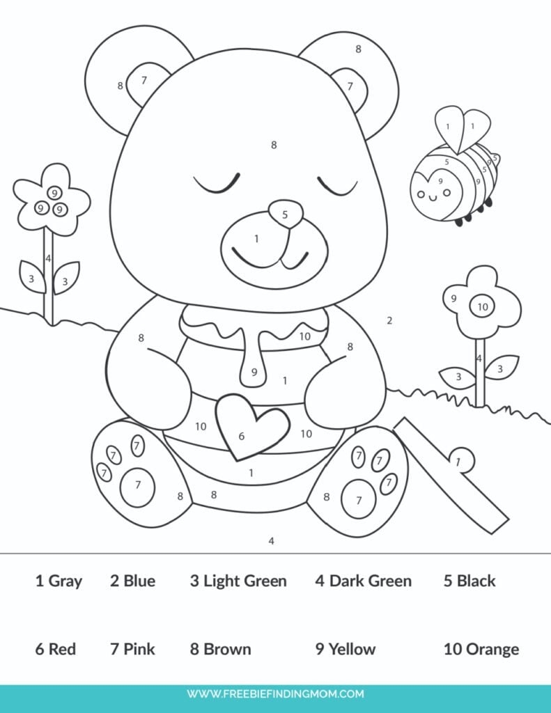 Free Simple Easy Color By Number For Adults And Kids Printables