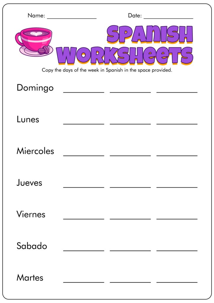 Free Spanish Worksheets Printable Web Simply Print The Free Printable 