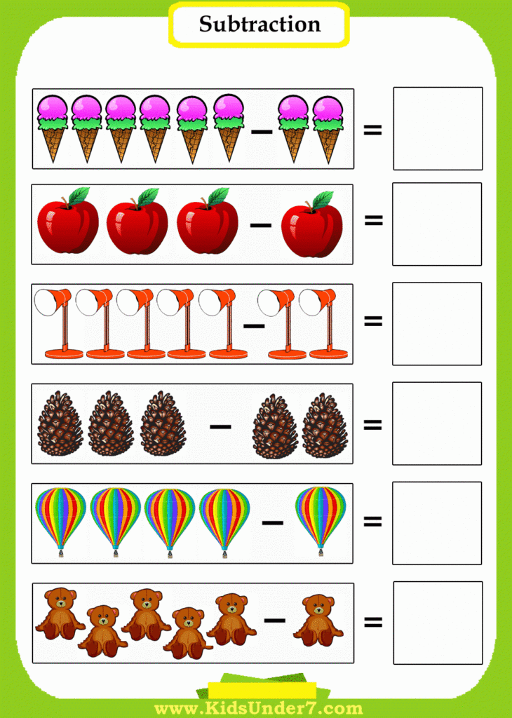 Free Subtraction Worksheets For Kids