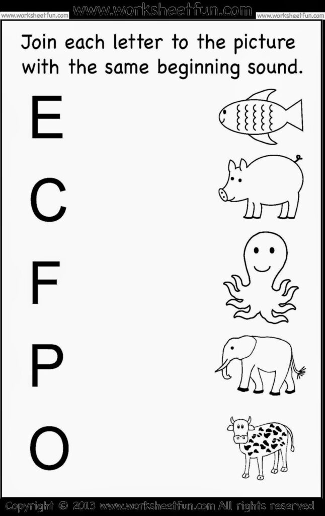 Free Worksheets For Kindergarten To Print Out