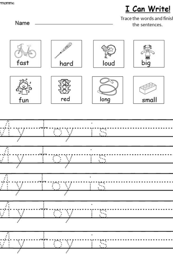 Free Worksheets For Kindergarten Writing