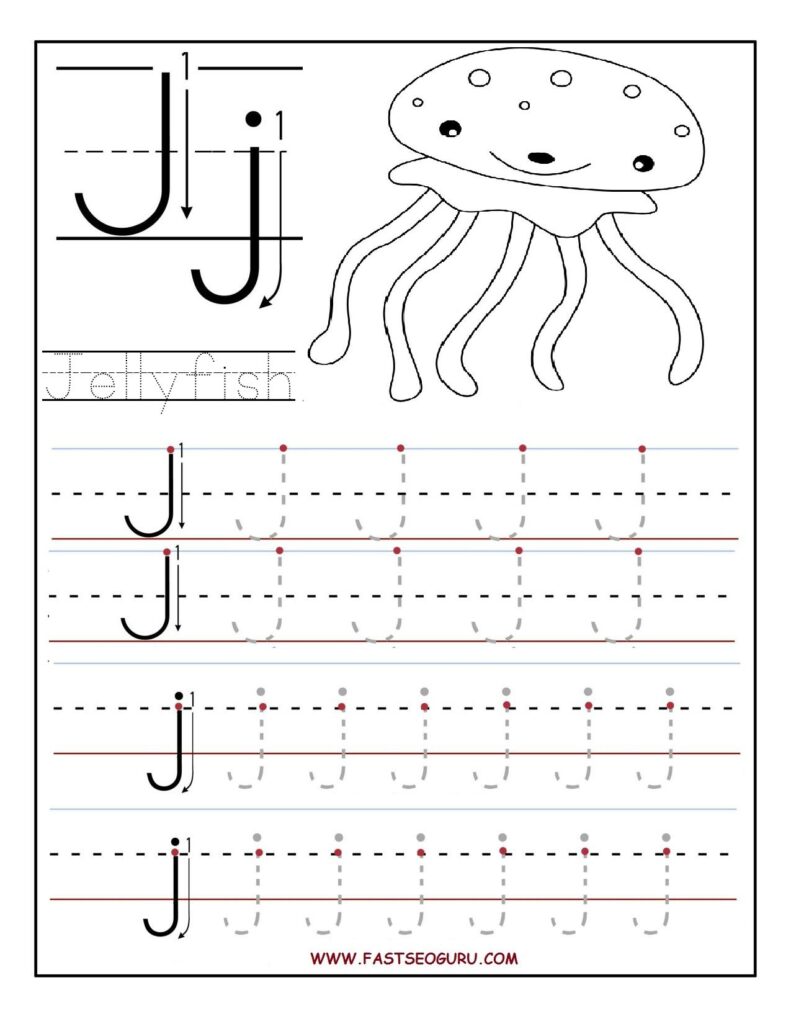 Fun And Educational Printable Letter J Tracing Worksheets For Preschool