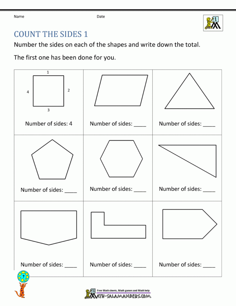 Geometry Grade 1 Worksheet K5