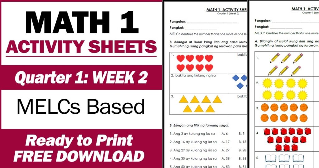 Grade 1 Activity Sheets 2nd Quarter Week 3 Deped Click Grade 5 