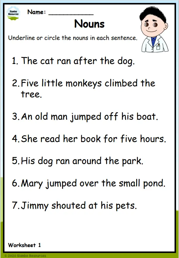 Grade 2 Noun Worksheets Free Printables English Worksheets