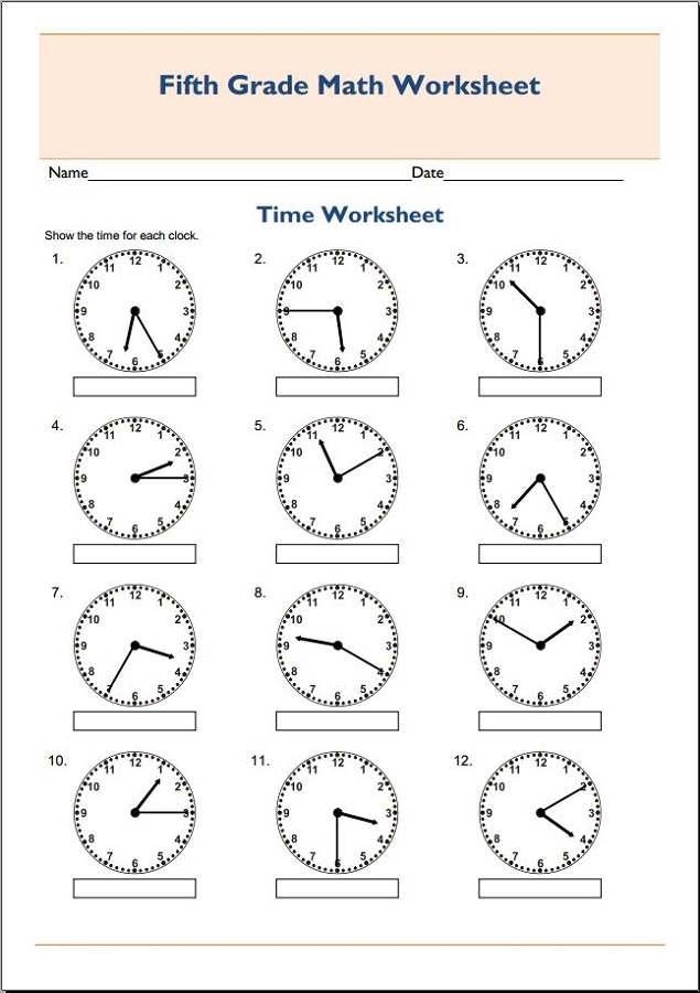 Grade 5 Worksheets Printable