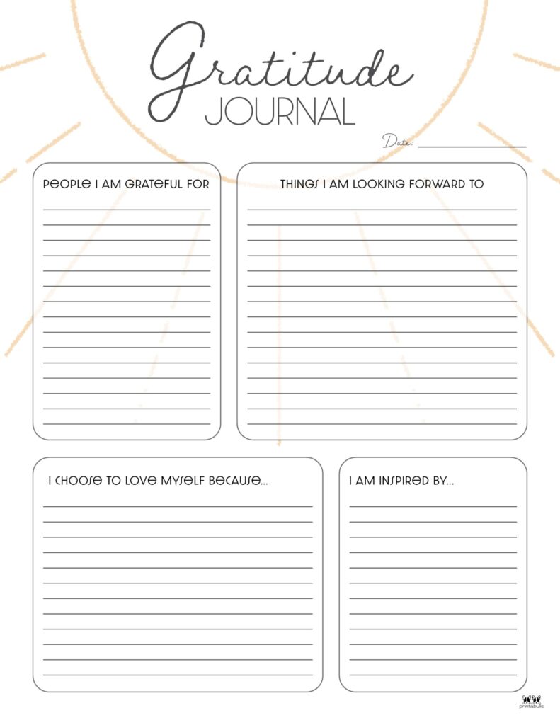 Gratitude Journal Templates 18 FREE Printables Printabulls