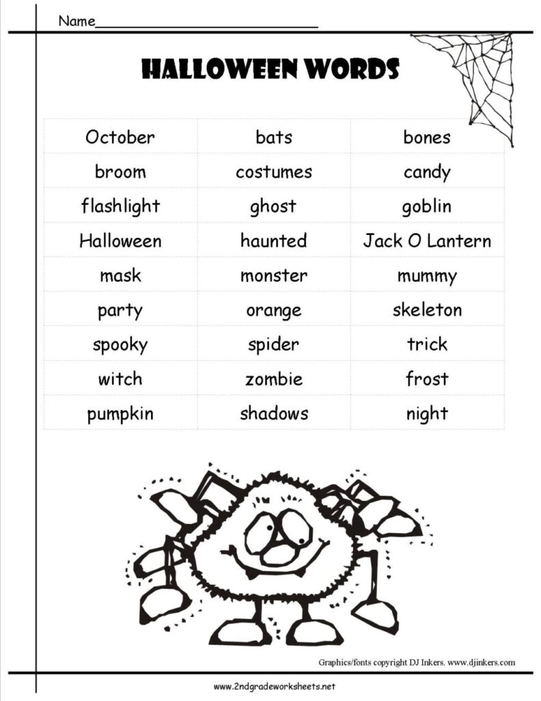 Halloween Free Worksheets 2nd Grade AlphabetWorksheetsFree