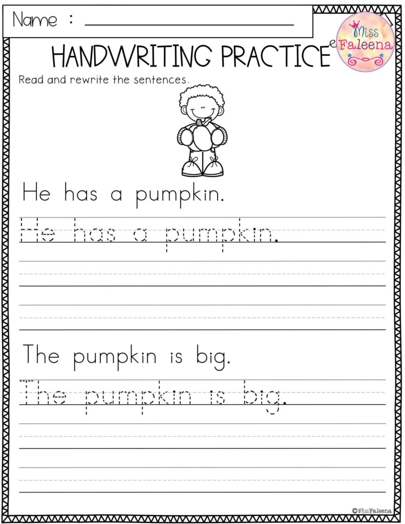 Handwriting Practice Pages Free Printable