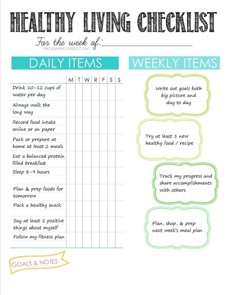 Healthy Lifestyle Worksheets For Adults