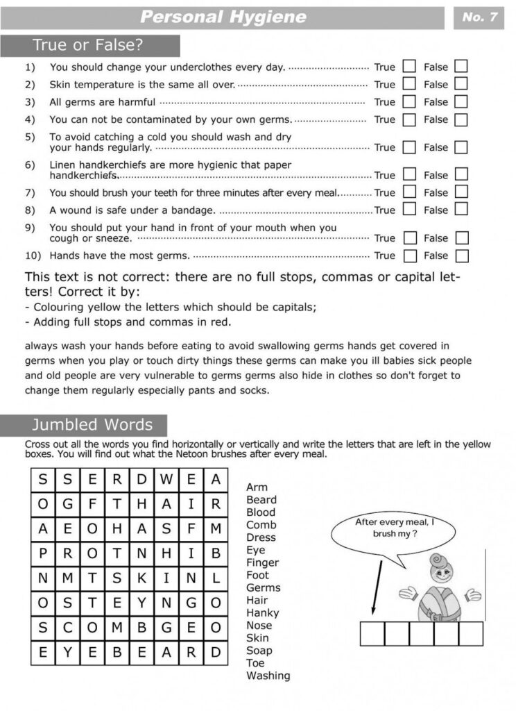 Healthy Living Worksheets For Adults Healthy Living Learning Activity 