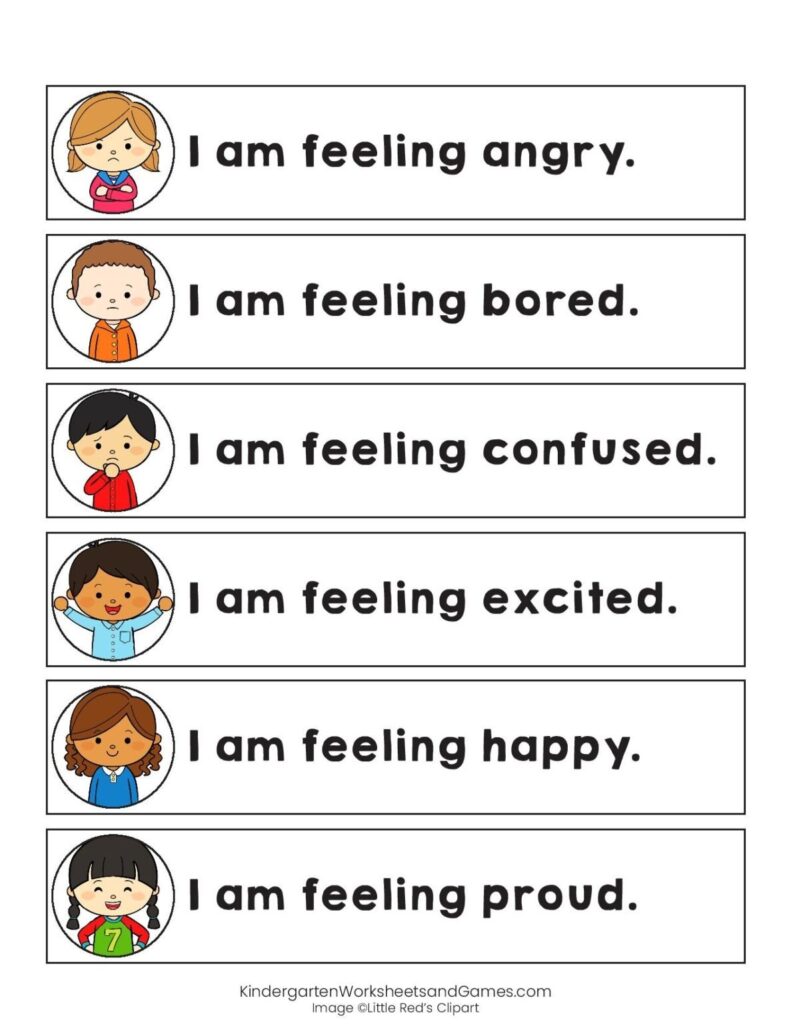 Identifying Emotions Worksheets