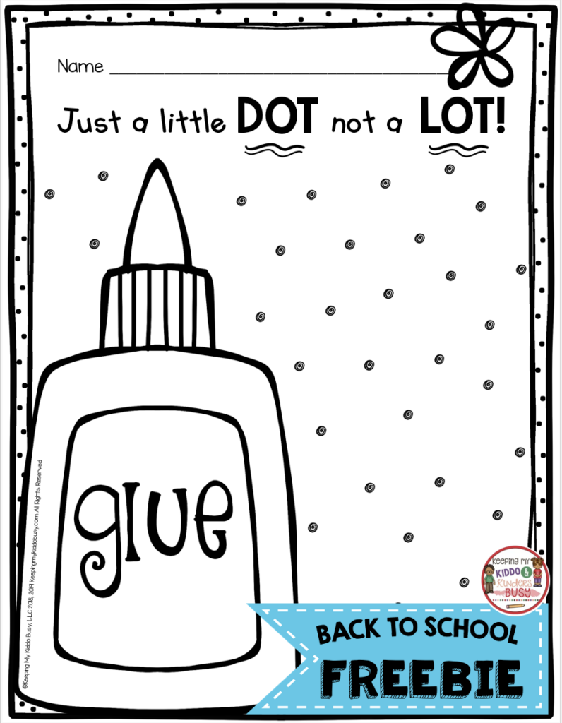 Just A Dot Not A Lot Worksheets