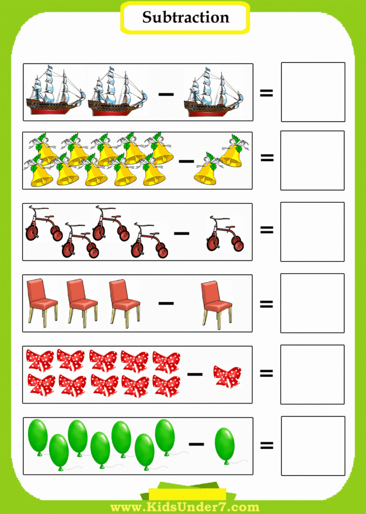 Kids Printable Subtraction Worksheets Free