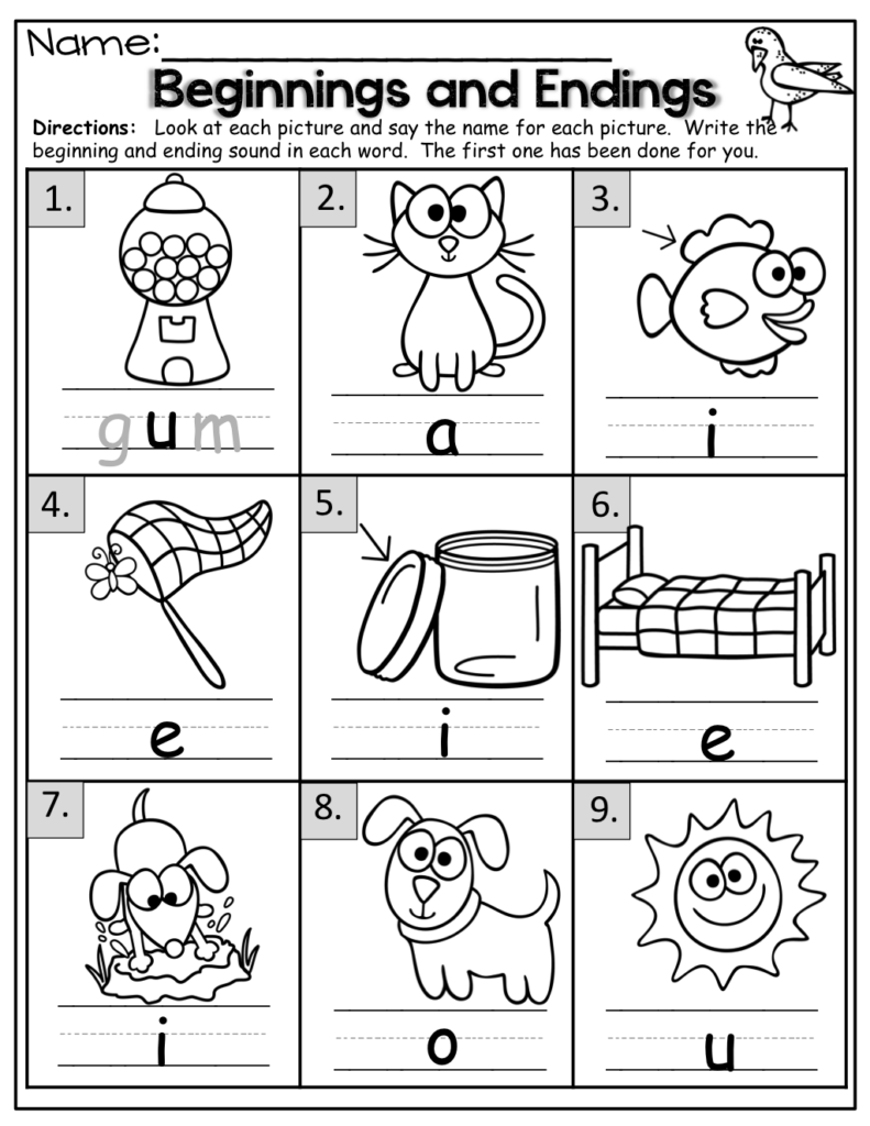 Kindergarten Beginning Sounds