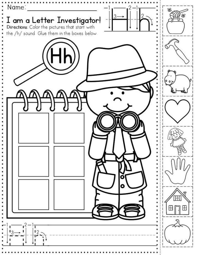 Kindergarten Learning Letter H Coloring Worksheets K5 Worksheets 