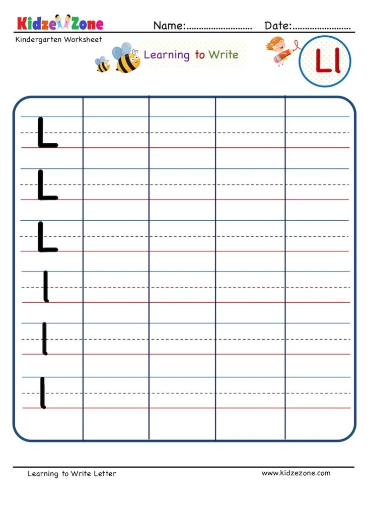 Kindergarten Letter L Worksheets Find And Color Kidzezone Preschool 