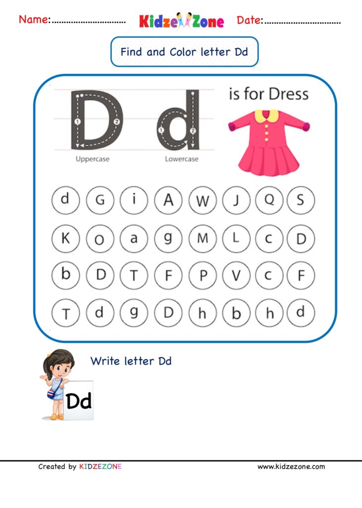 Letter D Worksheet For Preschool Englishworksheet my id