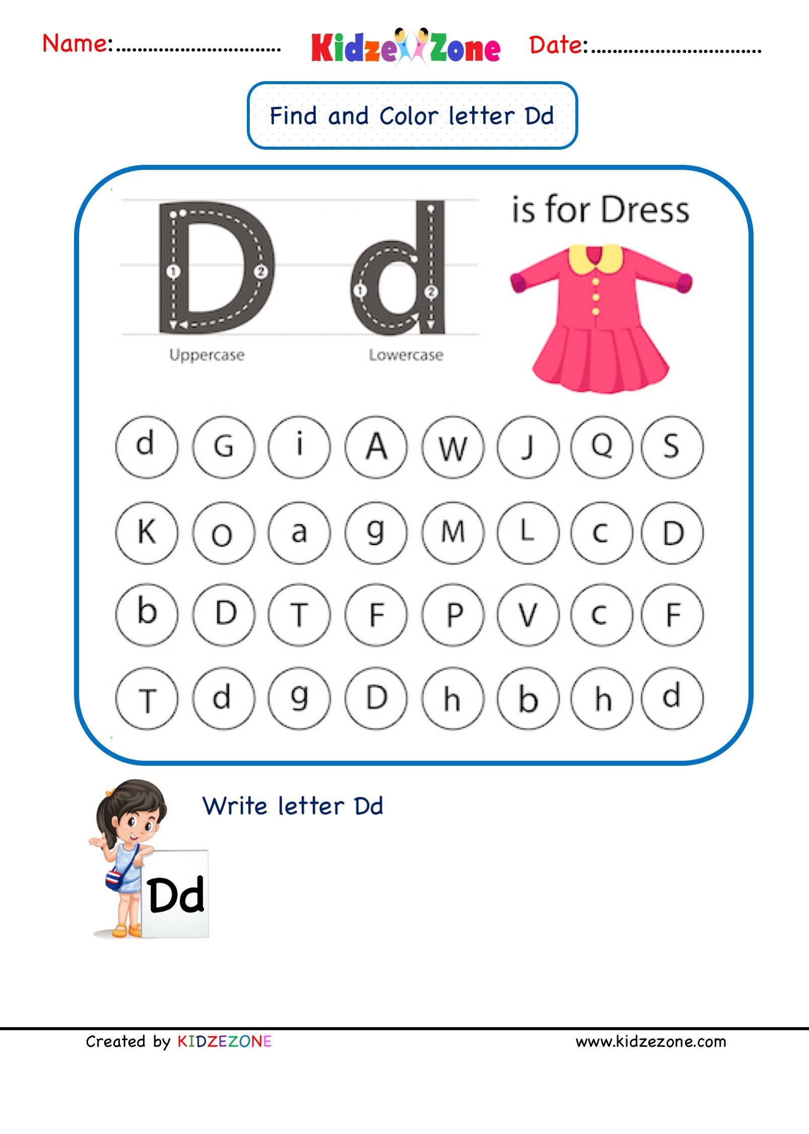 Letter D Worksheets Free Printables